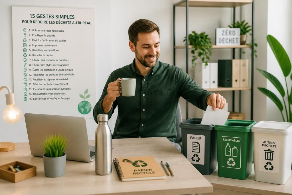 découvrez 15 gestes simples et efficaces pour réduire vos déchets de bureau et adopter une démarche écoresponsable au quotidien.