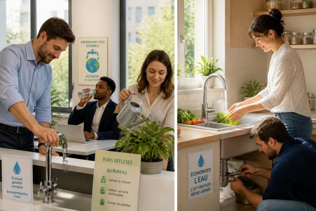 Économiser l’eau au bureau et à la maison : les gestes qui comptent