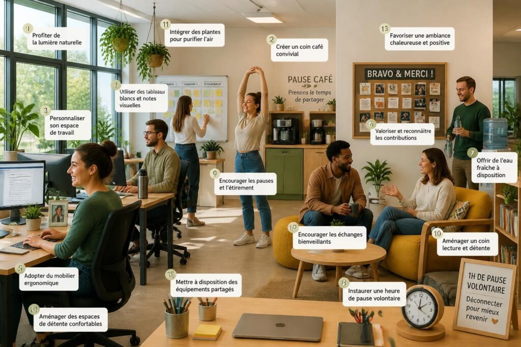 découvrez 15 actions concrètes et peu coûteuses pour améliorer la qualité de vie au travail, favoriser le bien-être des employés et optimiser la performance de votre équipe.